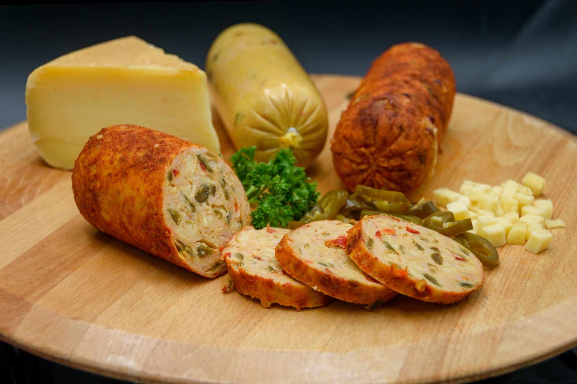 grill worst van kippendij met kaas en jalapeno's 350 gram.***